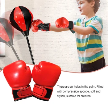 1 Пара детских боксерских перчаток Для тренировок, Спаррингов, спортивных перчаток, Портативных Регулируемых