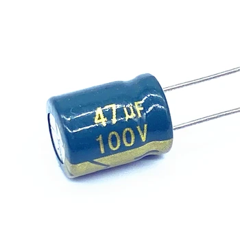 10 шт./лот высокочастотный низкоомный алюминиевый электролитический конденсатор 100v 47UF размер 8*12 47UF 20%