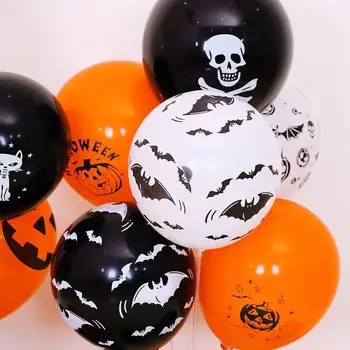 12-дюймовые 50ШТ Оранжевые, черные, белые латексные шарики для украшения Хэллоуина или вечеринки В 20230 или 2024 году