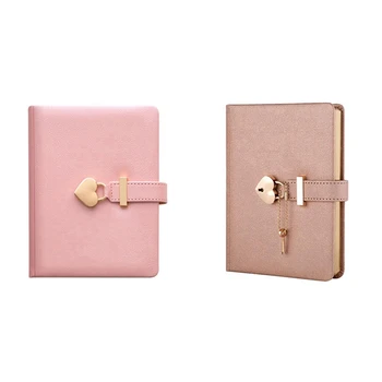 2 предмета с кодовым замком в форме сердца, ежедневник с ключом, личные органайзеры, секретный блокнот в подарок-розовый и шампанское