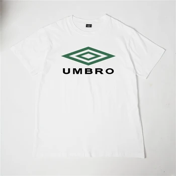 2023 Летний хлопковый повседневный топ с коротким рукавом Umbro Green с буквенным принтом, мужская футболка с принтом S-2XL, женская футболка высокого качества