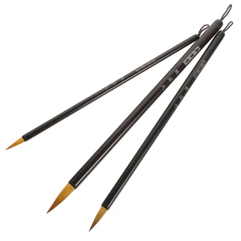 3 Шт Китайских ручек для каллиграфии, Набор для рисования тушью для начинающих, Маленькая традиционная Металлическая щетка Sumi Brushes