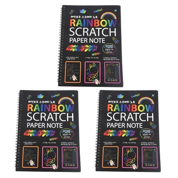 3x19x26 см Большой Волшебный Цветной Блокнот с радужной бумагой для заметок, черные игрушки для рисования своими руками, Рисование детских каракулей