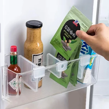 4ШТ Холодильник Белая Доска для перегородки для хранения Выдвижной Пластиковый Разделитель Шина для хранения кухонных банок для бутылок Органайзер для полок