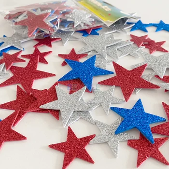 50 шт. / упак. Наклейки из блестящей пены, самоклеящиеся наклейки со звездой EVA, детские развивающие игрушки 