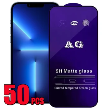 50шт AG Матовая Пленка Из Закаленного Стекла С Защитой От синего Света Для iPhone 15 Pro Max 14 Plus 13 Mini 12 11 XS XR X 8 7 SE