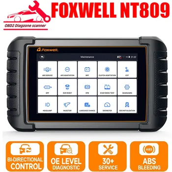 FOXWELL NT809 OBD2 Автомобильный Диагностический Сканер All System Scan 30 Техническое Обслуживание Двунаправленный Тест OBD2 Автомобильный Сканирующий Инструмент PK MK808
