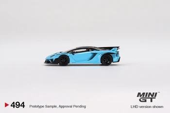 MINI GT 1:64 Lambo LB-Silhouette WORKS Модель автомобиля Aventador GT EVO Baby Blue
