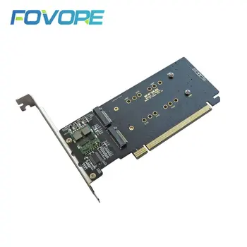 PCI Express 3,0x16-4 Порта M.2 NVME SSD Адаптер Raid Карта Поддержка VROC Riser Card 2230 2242 2260 2280 M.2 NVME AHCI SSD для ПК