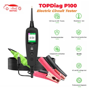 TopDiag P100 Тестер электрической цепи Power Scan OBD2 Тестер батареи OBD Инструменты для диагностики автомобилей и авторемонта