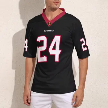 Your Design Houston № 24 Черные футбольные майки, мужская винтажная майка для регби, персонализированная тренировочная футболка для футбола