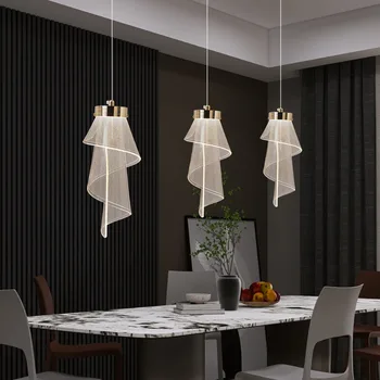 Акриловый утюг, современный минималистичный Встроенный светодиодный кулон, Классический Современный встроенный светильник для кухни, прихожей, ванной комнаты, гостиной