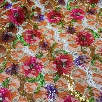 Африканская кружевная ткань 2022 г. Высококачественная Белая Французская сетка с блестками для шитья Свадебного платья 5 Ярдов Тюлевой сетки с Нигерийской вышивкой