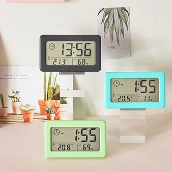Будильник, Температура, влажность, ЖК-цифровой дисплей, термометр, Портативный гигрометр, Календарь для украшения спальни