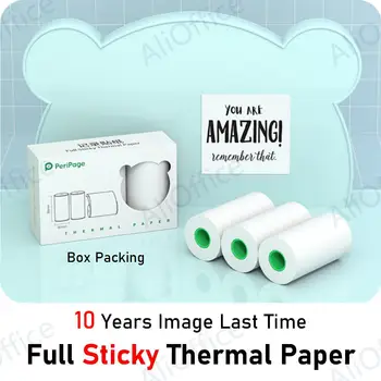 Бумага для мини-принтера Peripage, рулоны клейкой термобумаги, белая бумага для мини-принтера Peripage A6 Paperang All с Bluetooth