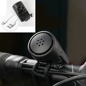 Велосипедный Электронный гудок, Перезаряжаемый Звуковой сигнал безопасности, Сигнальный звонок на руле велосипеда, USB-Перезаряжаемые Аксессуары для езды на велосипеде