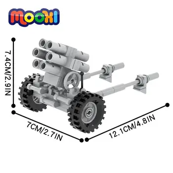 Военная гаубица MOOXI, Оружейные блоки, строительные кирпичи, модель Обучающей детской игрушки для детей, подарок для сборки деталей MOC5025