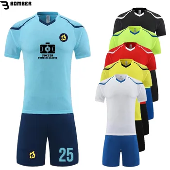 Высококачественный футбольный комплект для детей и взрослых, тренировочный костюм для футбола с коротким рукавом, майки для мальчиков на заказ