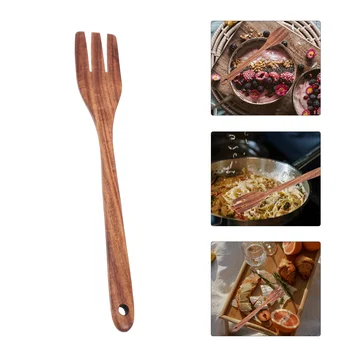 Деревянная вилка, кухонные принадлежности, инструмент для приготовления пищи, Портативные приспособления для жарки, Износостойкая ложка для смешивания