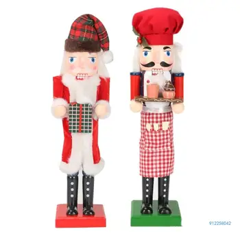 Деревянные кукольные щелкунчики, фигурка пекаря ручной росписи, Рождественское украшение, прямая доставка