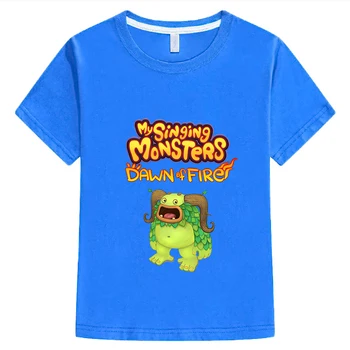 Детская футболка My Singing Monsters, Короткие топы из 100% хлопка, футболка с Аниме для мальчиков и девочек, летние футболки y2k с принтом, Детская одежда