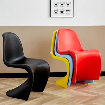 Дизайнерские Удобные обеденные стулья Уникальные Компактные Скандинавские стулья для макияжа Пластиковые предметы интерьера салона для отдыха