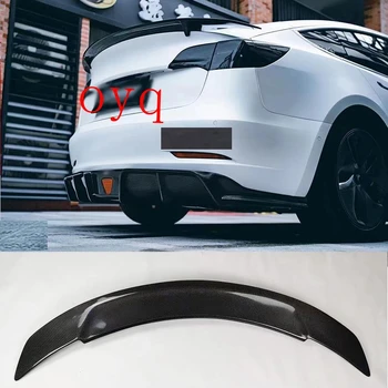 Для Tesla Model3 Modely Задний спойлер на крыше из углеродного волокна, крыло, губа багажника, крышка багажника, автомобильный стайлинг
