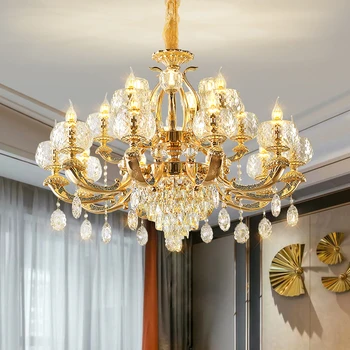 Европейская гостиная, Современный простой бытовой светильник, Роскошная вилла, спальня в отеле, Столовая, Двухуровневая архитектурная люстра