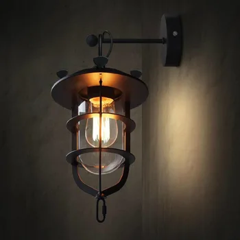 Железный настенный светильник в стиле ретро-ЛОФТ, Настенный светильник для док-станции, Декор комнаты, Настенный светильник для спальни
