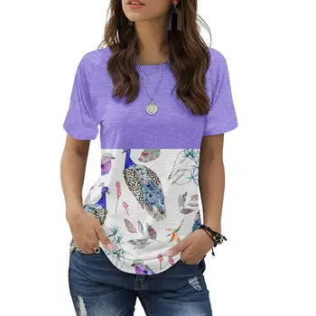 Женская повседневная этническая винтажная футболка оверсайз, праздничная модная футболка с коротким рукавом и принтом, Летний дышащий уличный топ