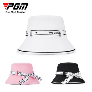 Женская шляпа для гольфа PGM, рыбацкая кепка с ремешком-бантом, защита от солнца и солнцезащитный крем, внутренняя впитывающая пот лента, дизайн MZ056