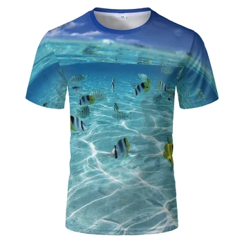 Забавные футболки Harajuku Yin Yang Fish Летняя крутая футболка в повседневном стиле, футболки для цифровой рыбалки с коротким рукавом и 3D-печатью