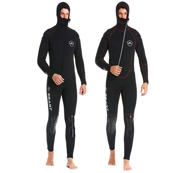 Зимний 3 ММ Неопреновый гидрокостюм с капюшоном Для мужчин, костюм для серфинга с аквалангом, снаряжение для подводной рыбалки, кайтсерфинга, гидрокостюм для гидрокостюмов