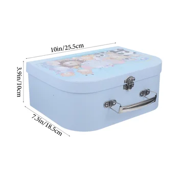 Картонный чемодан Декоративная коробка для хранения с ручкой Картонный футляр Коробка для детских игрушек