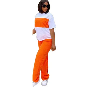 Комплект из двух предметов Для Африканских Женщин 2023, Летний Осенний костюм, Топы И Брюки, Хлопковый Спортивный костюм в стиле Пэчворк, Повседневная Одежда Для девочек