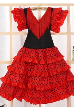 Костюм на Хэллоуин, платье для девочек Sevillanas, Традиционное испанское платье для танцев фламенко, Апрельская Севильская ярмарка, танцевальное представление