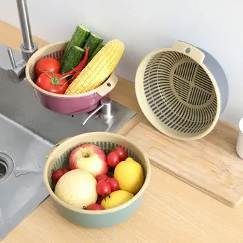 Легко моющиеся фрукты Уникальная Дизайнерская Пластиковая корзина Эффективный дренаж Кухонная корзина для овощей Мытье фруктов