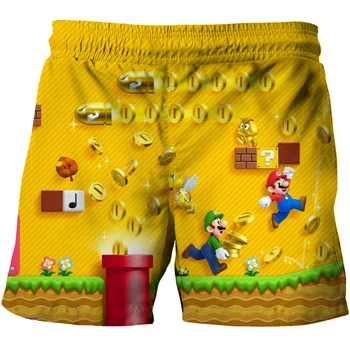 Летние плавки Mario 3D, плавки для мальчиков, пляжные шорты, мужские пляжные плавки, детские плавки от 3 до 14 лет
