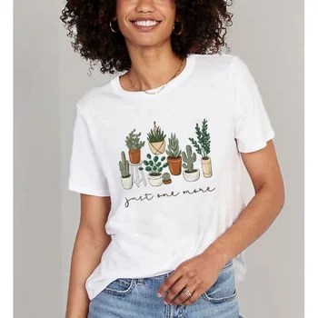 Летняя женская футболка с коротким рукавом и принтом Desert Cactus Kawaii, модная одежда в милом стиле, модные свободные женские топы