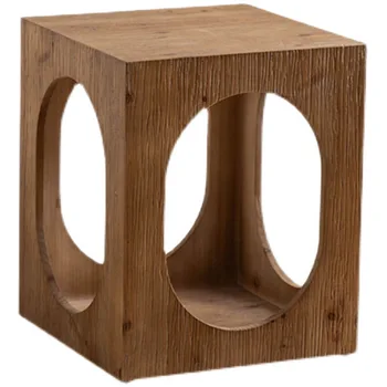 Маленький приставной столик из массива дерева в стиле Ретро, Минималистичная Гостиная, Маленький Чайный столик, Уголок с Одиноким Ветром, Маленький Квадратный столик