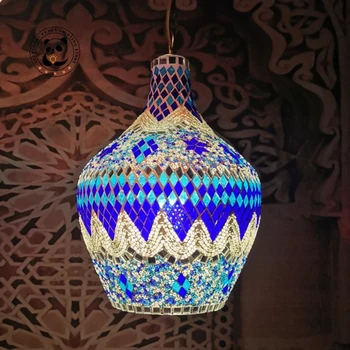 Марокканская лампа, Антикварная эмаль, Цветная глазурь, Подвесные светильники LED E27, Художественный Декоративный подвесной светильник, Домашний декор, Лофт, ресторан