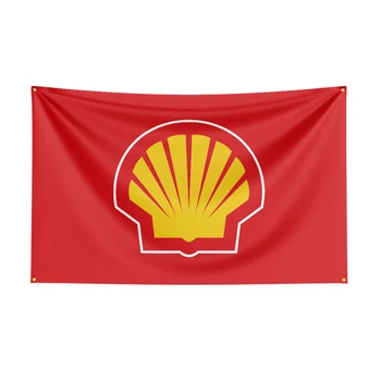 Масляный флаг Shells Racing размером 3x5 футов для декора
