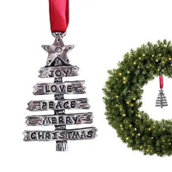 Массивное оловянное украшение для рождественской елки, Металлическая двусторонняя печать, праздничное украшение, уникальный подарок для рождественского праздничного декора