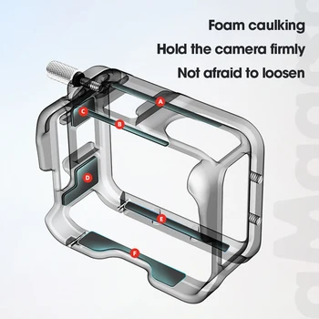 Металлическая клетка для кролика, клетка для камеры из алюминиевого сплава с двойным чехлом для холодной обуви, защитная рамка для камеры для Insta360 GO3