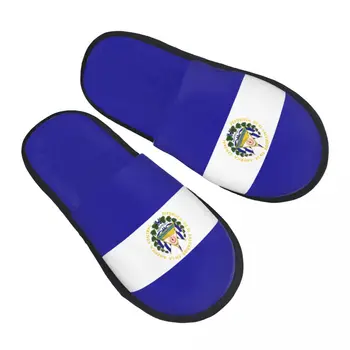 Меховые тапочки для женщин и мужчин, Модные Пушистые Зимние Теплые тапочки с Флагом Сальвадора, Домашняя обувь
