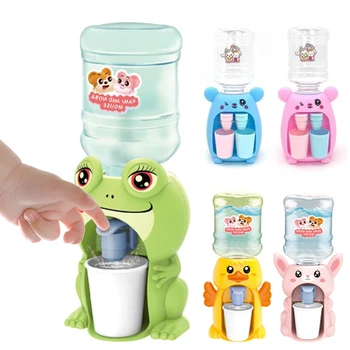 Мини-детская игрушка с двойным диспенсером для воды с молоком, питьевой теплой водой, соком/Милые розово-голубые кухонные игрушки с имитацией холодного фонтана