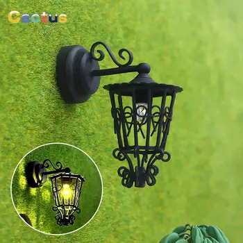 Миниатюрный кукольный домик 1: 12, настенный светильник со светодиодной подсветкой, модель садового светильника, Игрушка для домашнего декора, Аксессуары для кукольного дома