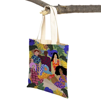 Модные женские сумки из натуральных растений Эгейского моря с двойным принтом Повседневная холщовая сумка Винтажная Художественная сумка для покупок через плечо