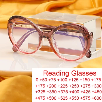 Модные Очки Для Женщин 2023 Прозрачные Негабаритные Круглые Очки Для Чтения 