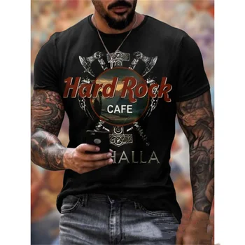 Мужская модная рубашка Y2k, летняя приталенная уличная одежда с 3D-печатью, Классическая футболка с коротким рукавом Оверсайз, мужская одежда